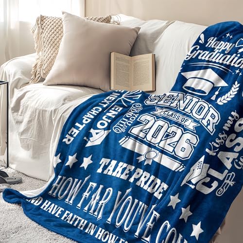 2026 Graduation Gifts Blanket 60 X 50 Inch, Graduation Gifts for Him/Men/Boy/Son, Class of 2026 Gifts, Graduate Gifts, High School/College/Masters Degree/Doctorate/PHD Graduation Gifts - Image 5