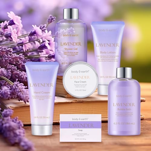 Spa Gifts for Women, Lavender Gift Set, Body & Earth 6 Pcs Bath Gift Sets, Self Care Kit, Birthday Relaxing Spa Set for Her Christmas Gifts for Mom - Image 2