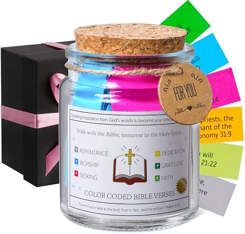 WMWXNNT Bible Verse Jar, Christian Gifts for Women, Men, Birthday & Graduation Gifts, Inspirational Gift for Mom, Teens, Friends, Prayer Jar with a 48-inch Ribbon Bow by Unknown