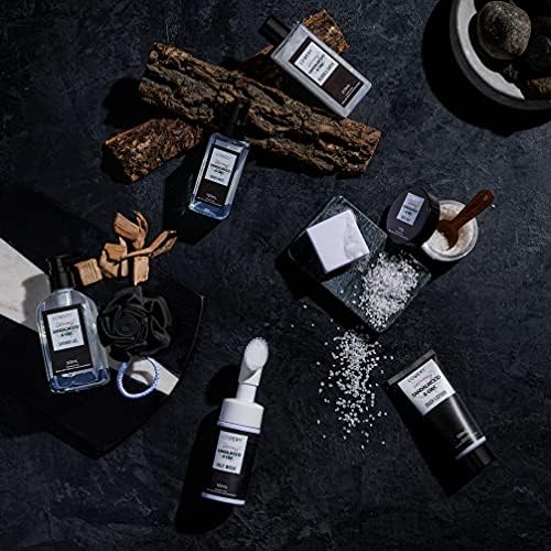 Birthday Gifts Spa Kit for Men - Sandalwood and Oak Scented Bath Gift Set and Shower Gift Basket With Face Wash & Brush, Shower Gel, Bubble Bath, Body Lotion, Body Mist, Handmade Soap, Salts & Puff - Image 2