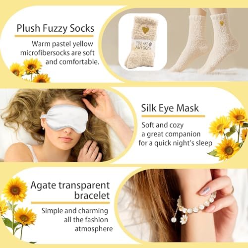 Spa Gift Baskets for Women, Mothers Day Gifts for Mom Wife Her Sister Friend, Sending Sunshine Sunflower Self Care, Thank You, Get Well Soon Gift for Women After Surgery, Teacher Appreciation Gift - Image 6