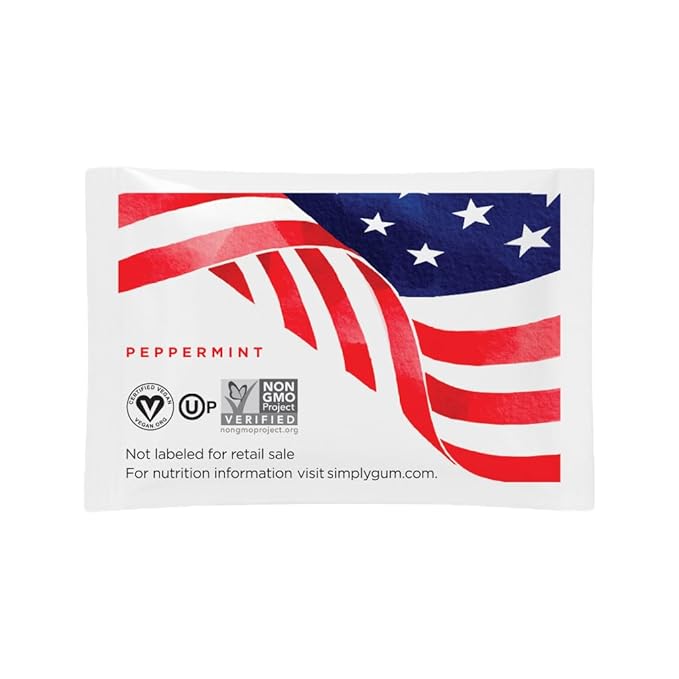 SIMPLY Peppermint "US FLAG" Individually Wrapped Breath Mints in Bulk, 50 Packets (2 per Packet) | Perfect for Office, School, Travel, Party Favors, Restaurants & Hospitality, Fourth of July