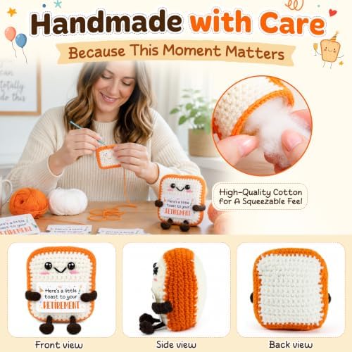 OASSIE Retirement Gift for Woman Men - Handmade Positive Crochet Toast - Image 3