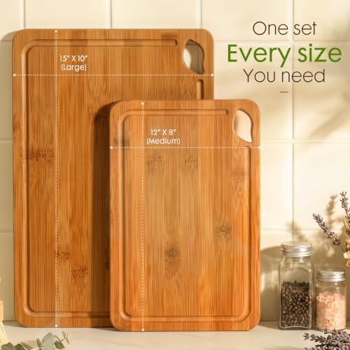 Astercook Deep-Carbonized Bamboo Cutting Boards for Kitchen - Image 4