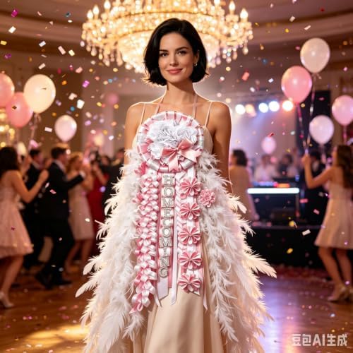 31'' Advanced Large Homecoming Mum Supplies Luxury Silk Homecoming Mum Flower with Feather for Clothes Fabric Satin Ribbon Senior Night Back to School Week Party Decor - Image 3