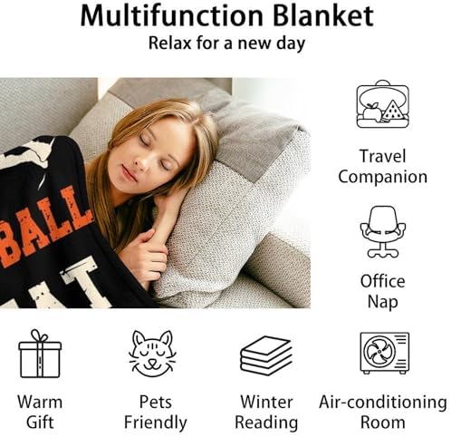 Mercuryelf Custom Basketball Throw Blanket - Soft, Fuzzy & Warm - 60x80 Inches Flannel Blankets for Bed, Couch - Black Sports Funny Throws Gift for Men, Women - Image 6