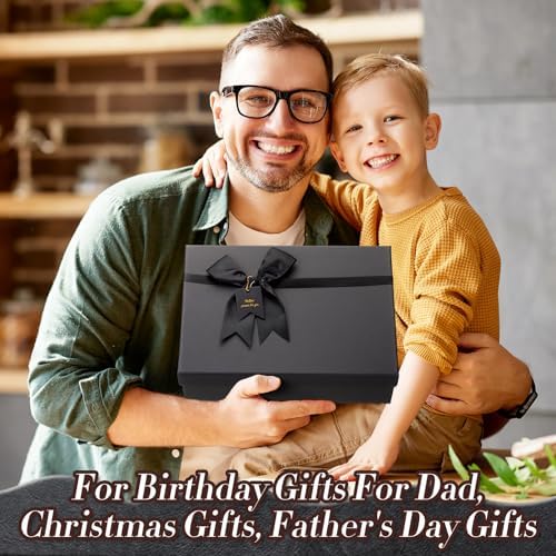AmazingSpark 12 Pcs Men Gift Basket Tumbler Wallet Hat,Bow Gift Box - Image 4