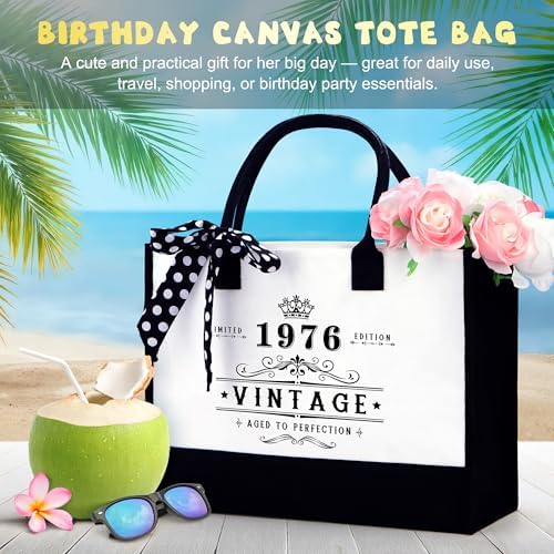 50th Birthday Gifts for Her 50 Year Old Gifts for Women Turning 50 and Fabulous Gift Ideas for Woman Cool 1976 Birthday Gift for Woman Happy 50th Bday Decorations Basket for Mom Daughter with Tumbler - Image 3