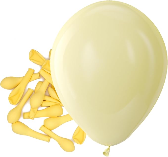 Bezente Pastel Yellow Latex Party Balloons - 150 Pack 5 Inch Matte Small Light Yellow Helium Balloons for Birthday Bridal Shower Wedding Sunflower Party Decorations
