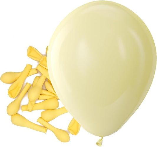 Bezente Pastel Yellow Latex Party Balloons - 150 Pack 5 Inch Matte Small Light Yellow Helium Balloons for Birthday Bridal Shower Wedding Sunflower Party Decorations