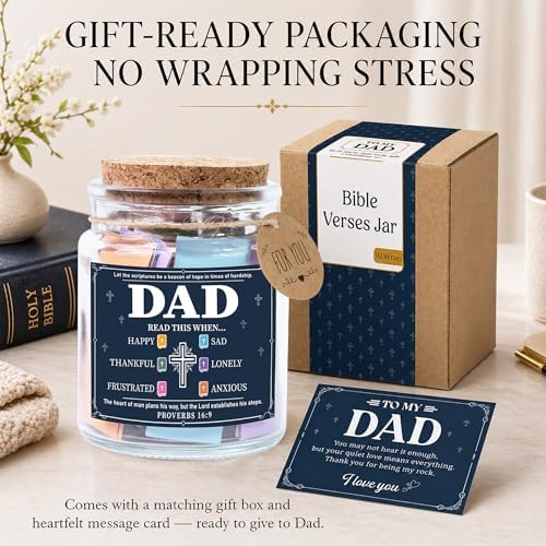 Father Day Gift for Dad, Bible Verse Jar for Dad, Christian Gifts for Men, First Father Day Gift from Son, Daughter - Image 6