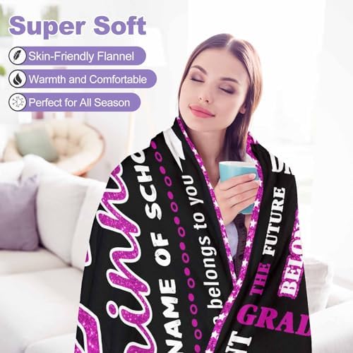 Graduation Gifts Men Custom Blanket Memorial Gift with Photo Text Custom Graduation Blanket 2024 Personalized Blanket 54x70inch - Image 7