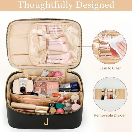 Personalized Initial Travel Makeup Toiletry Bag Gifts for Women - Image 4
