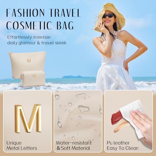 Gifts for Women Girls Personalized Initial Travel Makeup Bag - Image 3