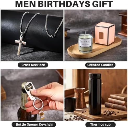 13 Pcs Birthday Gifts Baskets for Men Gifts Set for Christmas, Dark Gray - Image 6