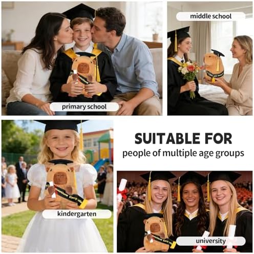 Graduation Decorations 2026 Capybara Plush, 9.05 Inch Class of 2026 Graduation Plush Capybara Stuffed Animal,Cute Graduation Gifts for Kindergarten, High School, and College Graduates(capybara) - Image 5