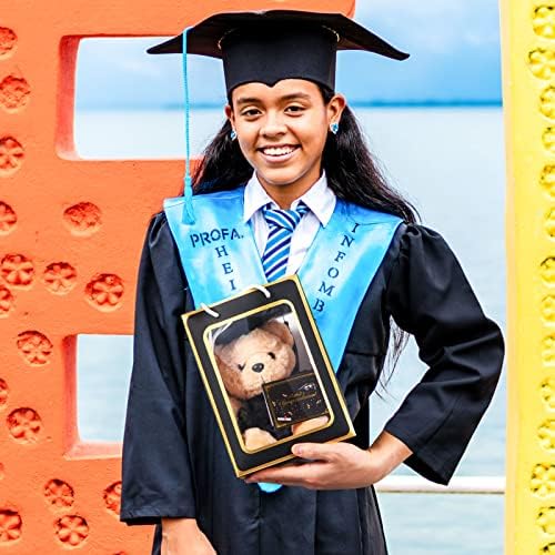 Bear with Graduation Cap Toys Class of 2026 Plush Stuffed Teddy Bear Animal Dog Cap and Gown with Greeting Card and Bag for Graduation Day Gift(Black) - Image 2