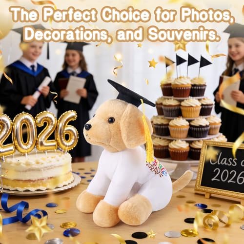 Blank Golden Retriever with Graduation Cap Toys Autograph Stuffed Dog Class of 2026 Graduated Plush Stuffed Teddy Animal Dog for Graduation Day Gift(Bernese Mountain Dog) - Image 6