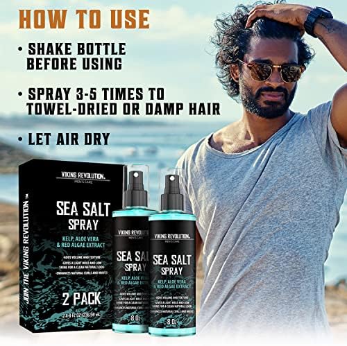 Viking Revolution Sea Salt Spray for Men - Hair Texturizing Spray 8.8oz,2pk - Image 5