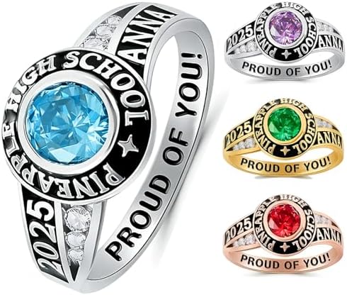 925 Sterling Silver 2026 Class Rings for women Men, Custom College High School Graduation Rings for Men 2026, Graduation Gifts for Her Him by Unknown