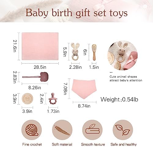 EERKEOD Baby Gift Set for Newborn New Baby Gift Set - Newborn Baby Essentials Baby Bath Set with Baby Blanket Baby Rattle - New Born Baby Girls Gift & Baby Boy Gifts for Baby Shower - Image 4