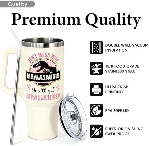 Gifts for Mom from Daughter, Son for Mothers Day, Christmas, Birthday - Birthday Gifts for Moms, Birthday Present for moms, Happy Birthdays Mom - Mother Tumbler 40Oz Stainless Steel Coffee Cup - Image 5