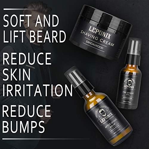 LEPONIX Shaving Kit for Men with Safety Razor Brush Bowl and Beard Bib - Image 3