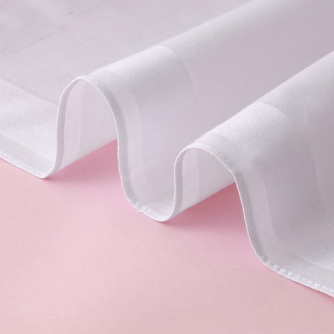 HOULIFE Men's Cotton Handkerchiefs, Solid Color 60S Soft Cotton Hankies for Men Women 6/12PCS 15.7"×15.7"