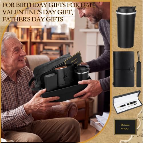 7 Pcs Gift Set for Men 17oz Tumbler Notebook Bag Pen,Black - Image 5