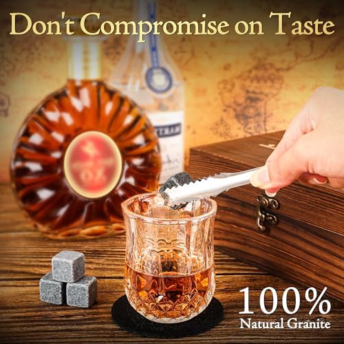 Xgunion Whiskey Stones Gift Set with 2 Glasses Stones & Coasters - Image 5