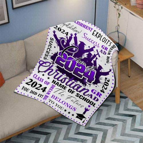 Graduation Gift Card Blankets with Pictures Customized Graduation Gift Card Box Custom Graduation Blanket 2024 Customized Blanket Senior Graduation Gifts 40x50inch - Image 3