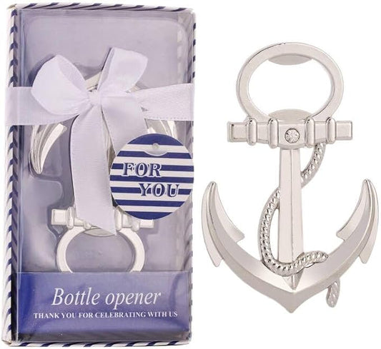24 PCS Nautical Themed Anchor Party Favors Beer Bottle Opener Party Souvenirs with Exquisite Packaging for Wedding Party Favors Gift & Decorations Bridal Shower Party Souvenirs (Anchor, 24)