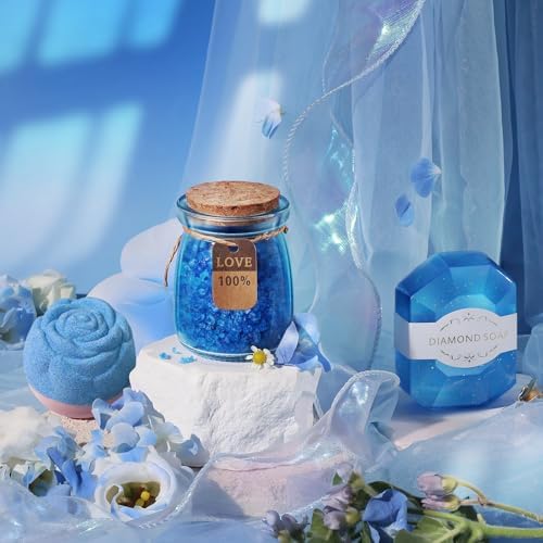 Gifts for Women, Luxury Birthday Gifts for Mom Sister Girlfriend Grandma Bestie Daughter Her, Self Care Relaxing Spa Gift Basket, Care Package, Anniversary Gift Set(Blue) - Image 4
