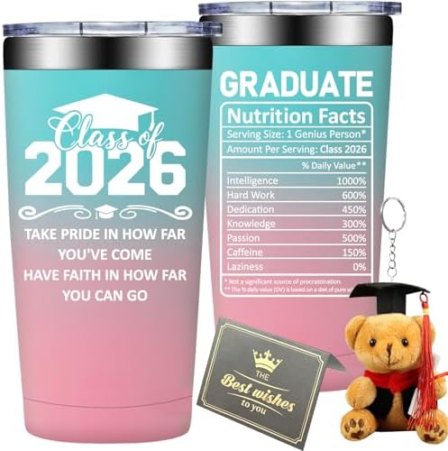 Grifarny Graduation Gifts Her, Girls 2026 - College, High School, Middle School Graduation Gifts for Women - Class of 2026 Graduate Tumbler Mug 20 oz by Grifarny