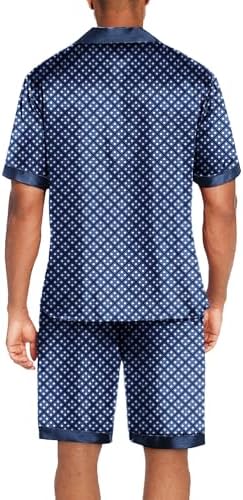 Ekouaer Men Silk Pajamas Set 2 Pieces Satin Pj Button Down Loungewear Sets - Image 3