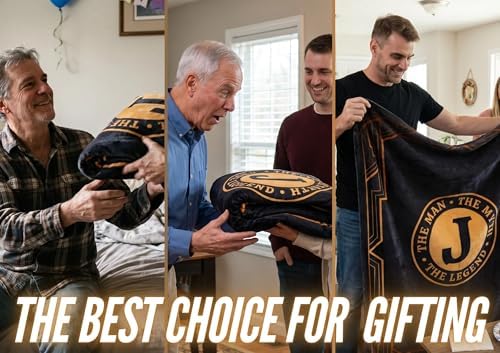 Gifts for Men, Initial Mens Blanket, Birthday Gift for Him, 60"x 80", Z - Image 3
