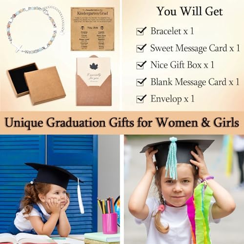 Graduation Gifts for Her- Class of 2026 Primary Middle High School College Grad Gift, Adjustable Stainless Steel Beaded Cross Bracelet for Girls & Women - Image 5