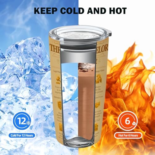 Lawyer Gift Counselor Tumbler 20oz – Vintage Newspaper Style Insulated Stainless Steel Travel Mug – Attorney Appreciation, Bar Exam & Law School Graduation Gift for Women and Men - Image 6