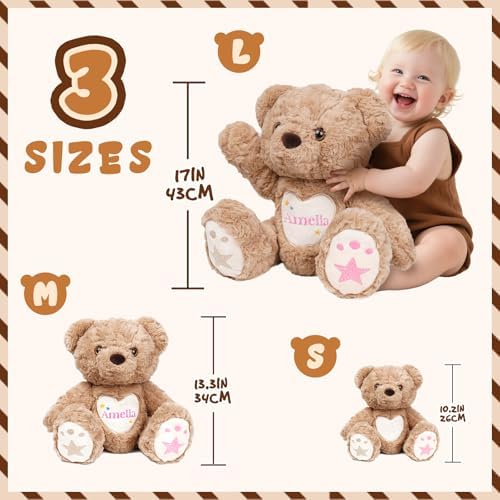 Personalized Bear Plush with Embroidery Name - Plush Stuffed Animal Toys - Image 6