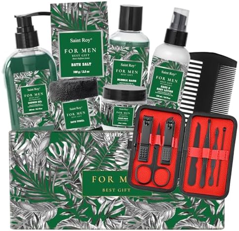 15Pc Man Perfume Beard Grooming Spa Set For Men, Facial Skin Care Set by SaintRoy