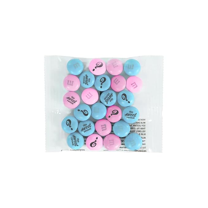 M&M'S World Gender Reveal Favors Milk Chocolate Candy .75oz 20 Pack Bag with Light Blue and Pink M&M'S for Baby Showers Gender Reveal Events and Party Giveaways