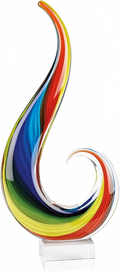 Badash Crystal - Rainbow Note Murano Style 16 Inch Centerpiece