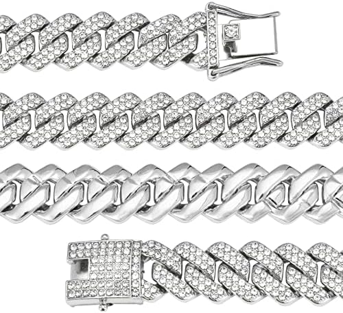 Mens Cuban Link Chain Miami Cuban Necklace 18K Gold Silver Chain For Men Women 14mm Iced Out Hip Hop Jewelry - Image 4