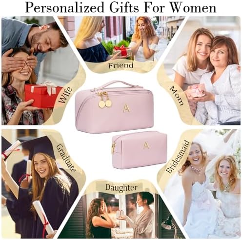 Initial Makeup Bag Personalized Gift for Women Teen Girls - Image 2