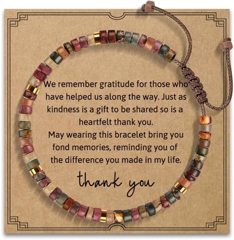 AGOT Thank You Gifts for Women: Teacher Appreciation Office Gifts for Coworkers Employee Boss Lady Manager Colleague Natural Stone Bracelet by AGOT