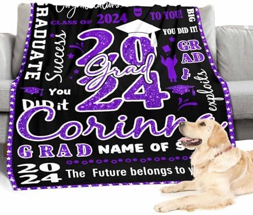 College Graduation Custom Picture Blanket Blanket Customize Personalized Senior Class of 2024 Blankets with Photo and Name Personalized Picture Collage Blanket 80x70inch - Image 4