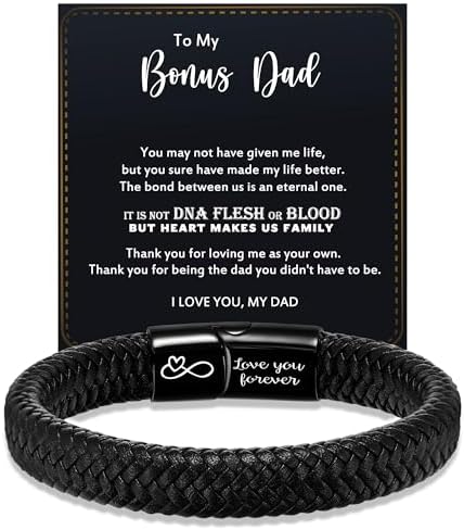 Btysun Mens Leather Bracelet, Teen Boy Gifts Stocking Stuffers for Teen I Love You Gifts for Him Boyfriend Birthday Gift for Son Husband Godson Bracelets for Men Dad Christmas Anniversary Jewelry by BTYSUN