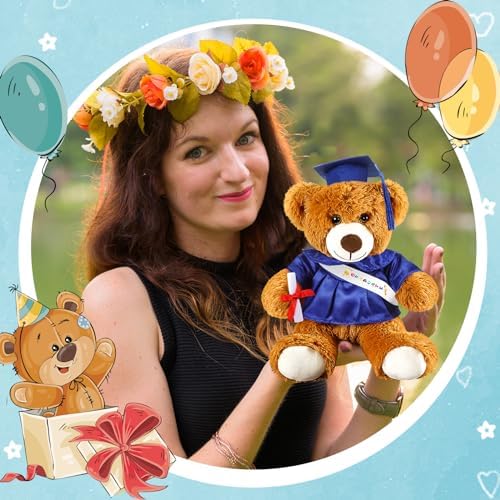 Foilswirl Graduation Bear 2026 with Gown Cap Tassel 9” Royal Blue Graduation Stuffed Animal Plush Bear Toy for Class of 2026 Prek Preschool Kindergarten High School College Graduate Gift - Image 5