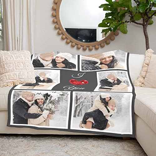 inkArts I Love You Gifts for Couples, Custom Blanket with Photos, Personalized Blankets with Pictures, Photo Blankets Using My Own Photos, Personalised Gifts for Christmas - Image 2