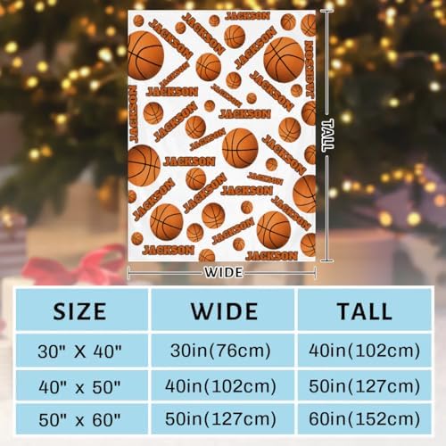 Personalized Baby Blankets for Girls Boys, Custom Baby Blanket with Name Swaddle Toddler Fleece Blanket Personalized Gift White Basketball Text - Image 3